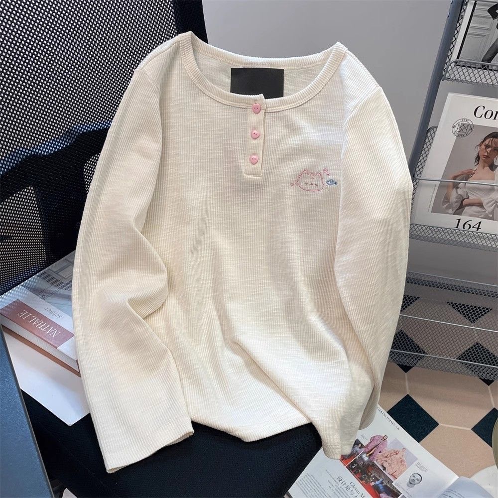 2024 Women's autumn long-sleeved bottoming shirt tops