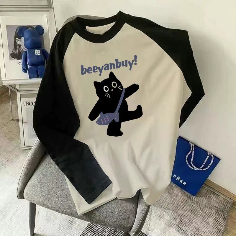 Printed Sweatshirt Long Sleeve T-Shirt Spring Autumn