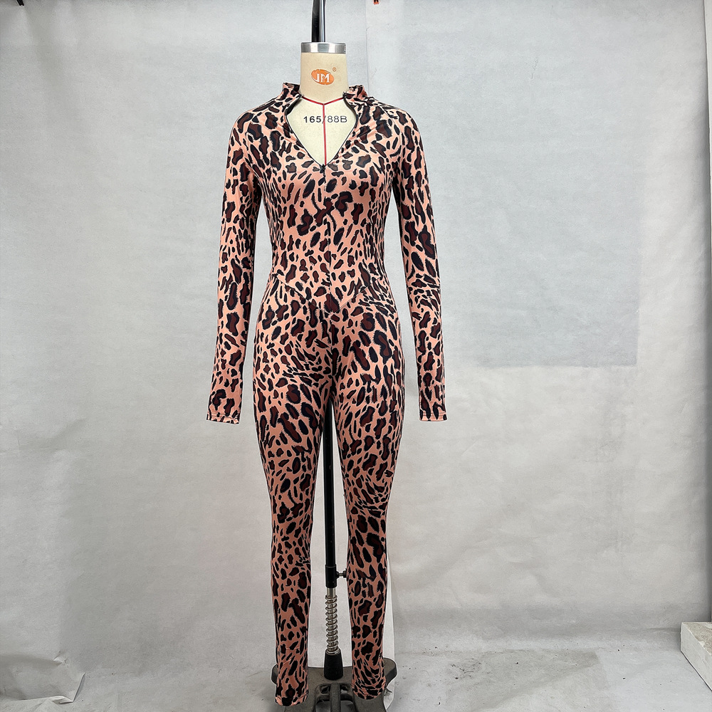 OM-2024 Autumn/Winter Stand-up Collar Long-sleeved Waist-cinching Butt-lifting Jumpsuit Sports Fitness Running Clothing for Women